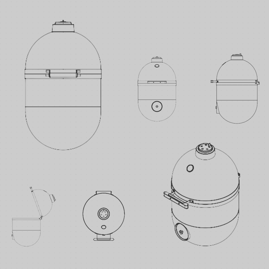Frühe Designskizzen zum Compadre Grillofen