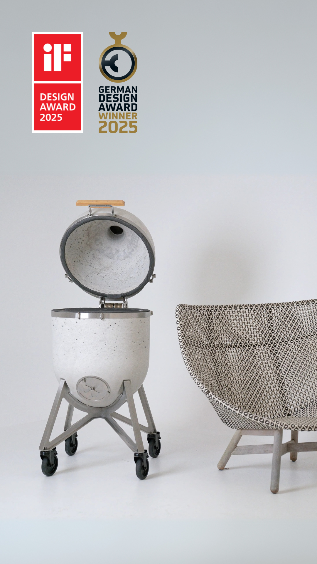 Der Compadre Grill & Ofen wurde als Winner beim iF Design Award 2025 und beim German Design Award 2025 ausgezeichnet