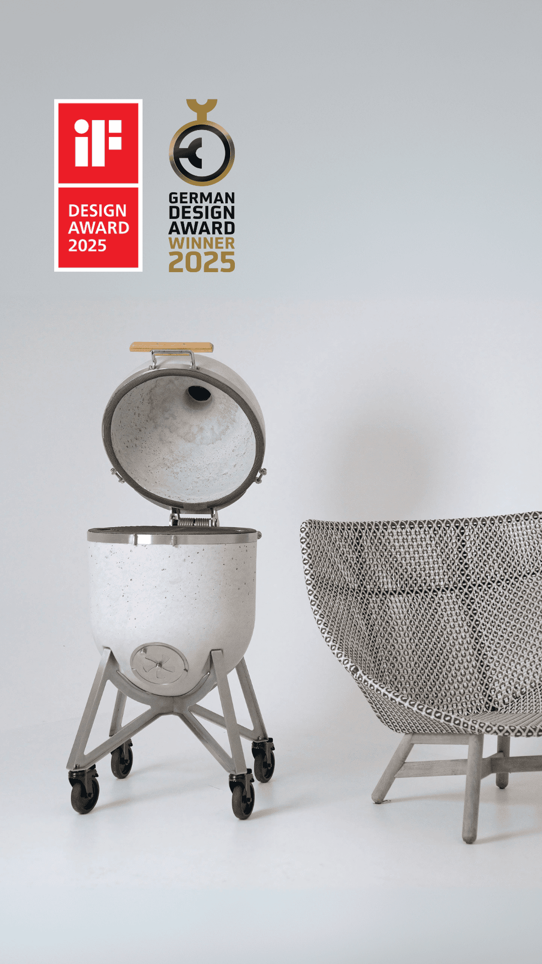 Der Compadre Grill & Ofen wurde als Winner beim iF Design Award 2025 und beim German Design Award 2025 ausgezeichnet